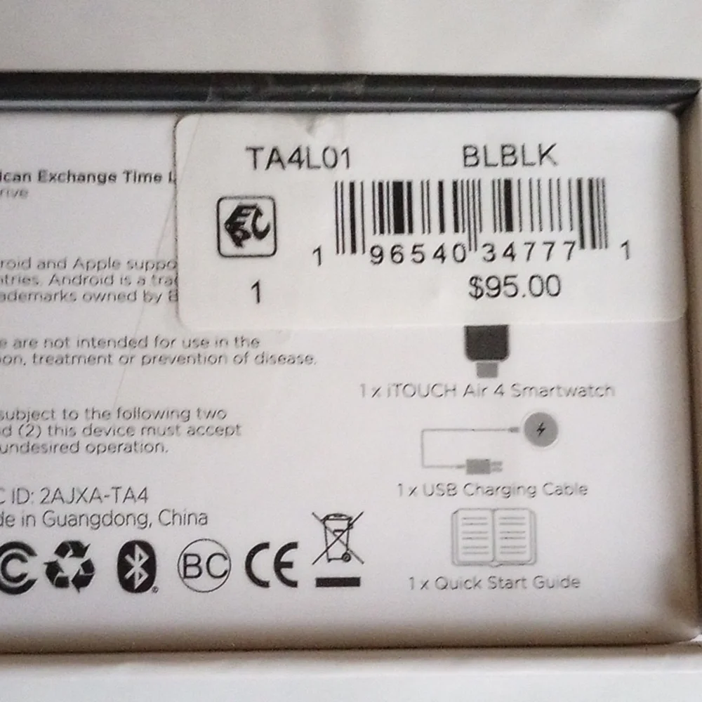 NWT iTouch Wearables Air 4 Smartwatch Black